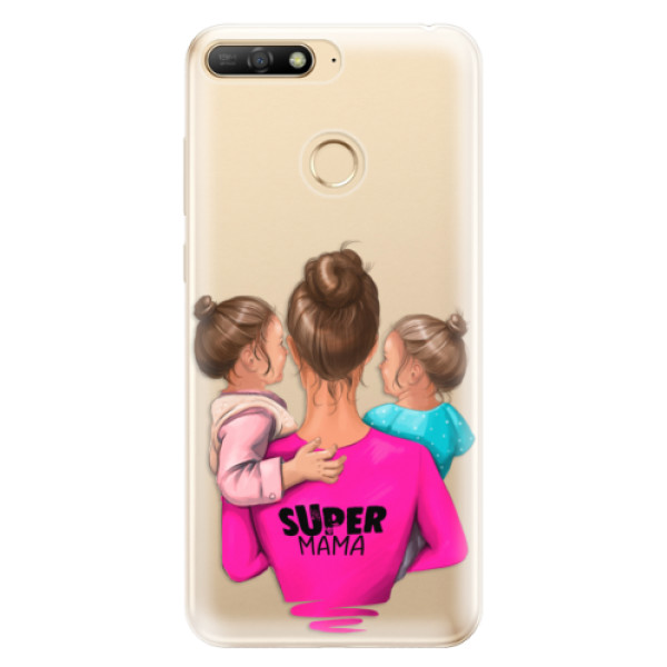 Silikonové odolné pouzdro iSaprio Super Mama & Two Girls na mobil Huawei Y6 Prime 2018 (Silikonový odolný kryt, obal, pouzdro iSaprio Super Mama & Two Girls na mobil Huawei Y6 Prime (2018))