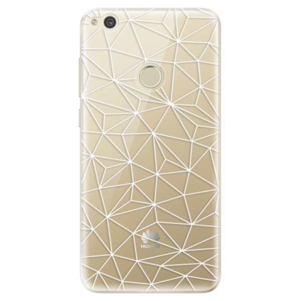 Silikonové odolné pouzdro iSaprio Abstract Triangles 03 white na mobil Huawei P9 Lite 2017 (Silikonový odolný kryt, obal, pouzdro iSaprio Abstract Triangles 03 white na mobil Huawei P9 Lite (2017))