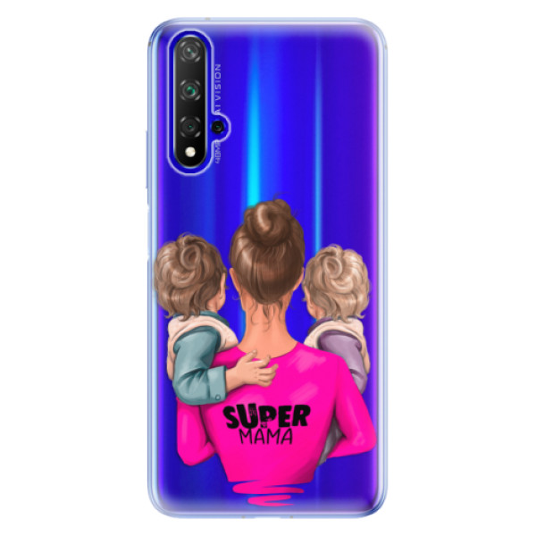 Odolné silikonové pouzdro iSaprio - Super Mama - Two Boys - Huawei Honor 20