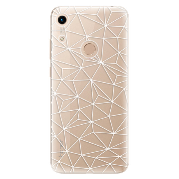 Odolné silikonové pouzdro iSaprio - Abstract Triangles 03 - white - Huawei Honor 8A