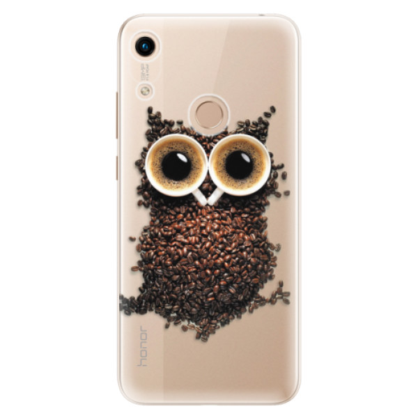 Silikonové odolné pouzdro iSaprio Owl And Coffee na mobil Honor 8A (Silikonový odolný kryt, obal, pouzdro iSaprio Owl And Coffee na mobil Huawei Honor 8A)