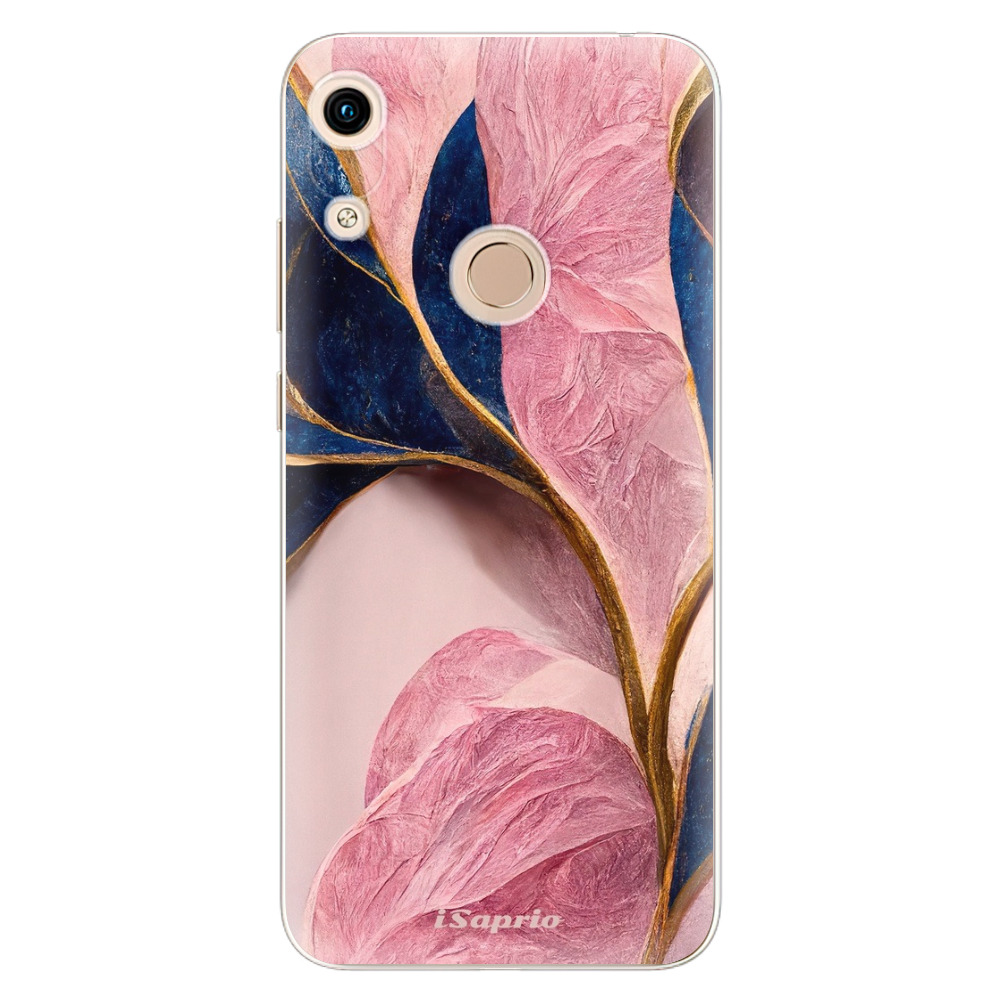 Odolné silikonové pouzdro iSaprio - Pink Blue Leaves - Huawei Honor 8A