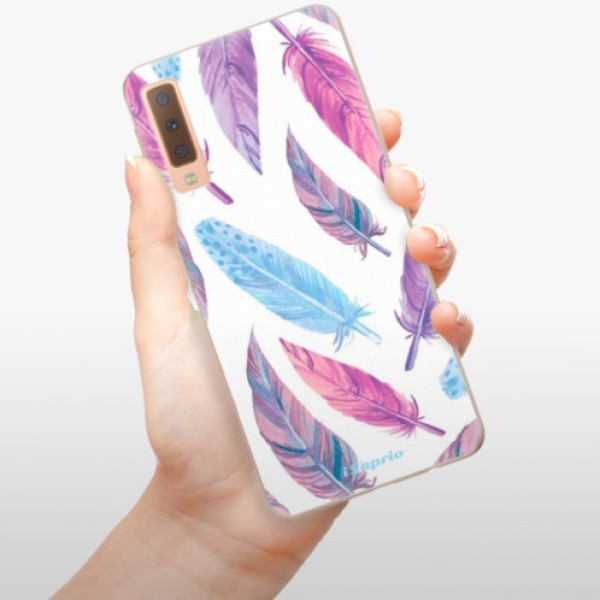 Silikonové pouzdro iSaprio - Samsung Galaxy A7 (2018) - Feather Pattern 10