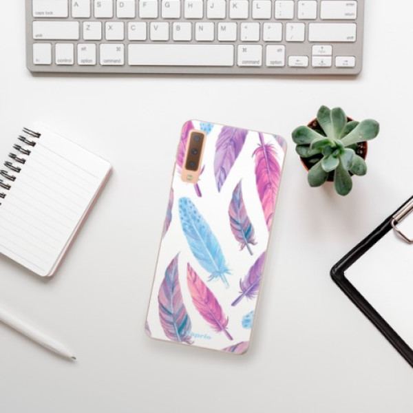 Silikonové pouzdro iSaprio - Samsung Galaxy A7 (2018) - Feather Pattern 10