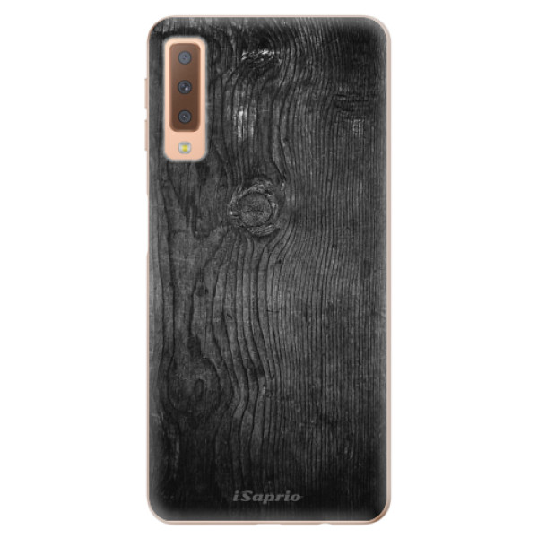 Silikonové odolné pouzdro iSaprio Black Wood 13 na mobil Samsung Galaxy A7 (2018) (Silikonový odolný kryt, obal, pouzdro iSaprio Black Wood 13 na mobil Samsung Galaxy A7 2018)