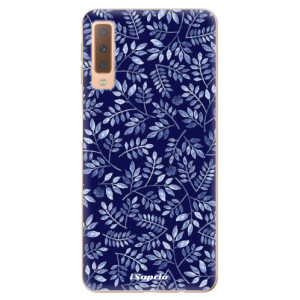 Silikonové pouzdro iSaprio - Samsung Galaxy A7 (2018) - Blue Leaves 05