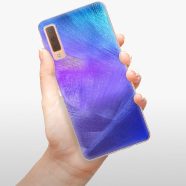 Silikonové pouzdro iSaprio - Samsung Galaxy A7 (2018) - Purple Feathers