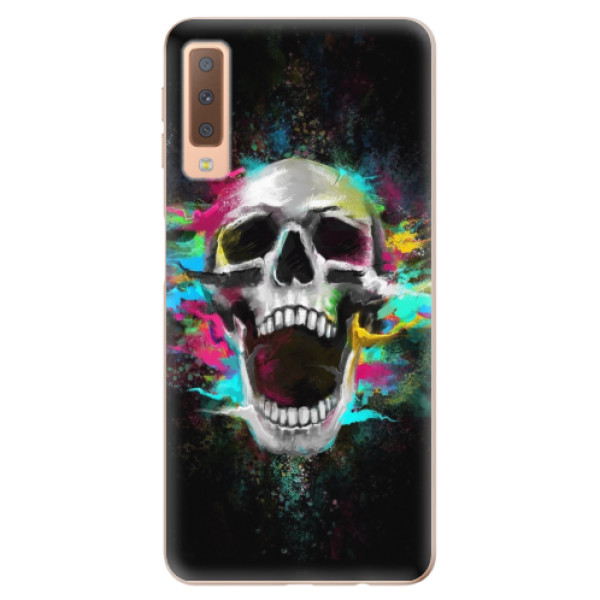 Silikonové odolné pouzdro iSaprio Skull in Colors na mobil Samsung Galaxy A7 (2018) (Silikonový odolný kryt, obal, pouzdro iSaprio Skull in Colors na mobil Samsung Galaxy A7 2018)
