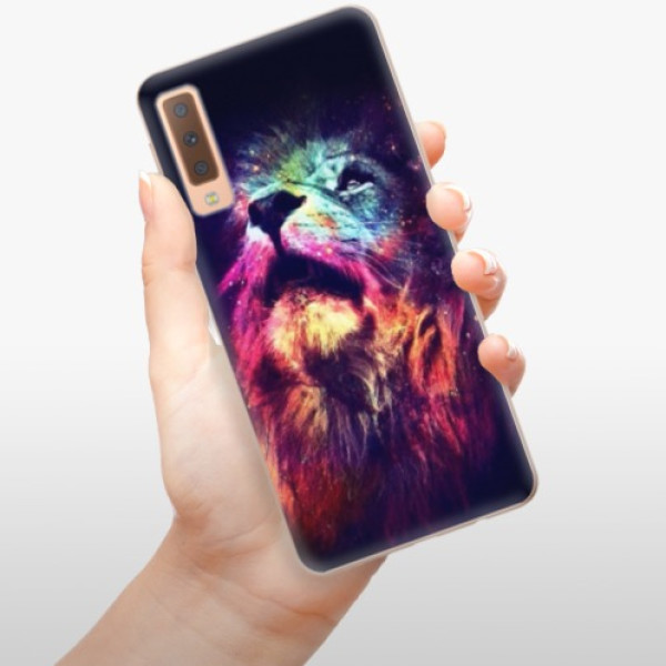 Silikonové pouzdro iSaprio - Samsung Galaxy A7 (2018) - Lion in Colors