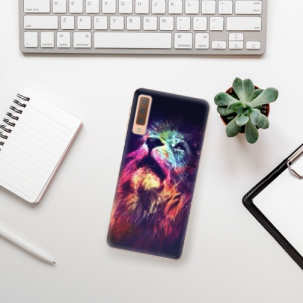 Silikonové pouzdro iSaprio - Samsung Galaxy A7 (2018) - Lion in Colors