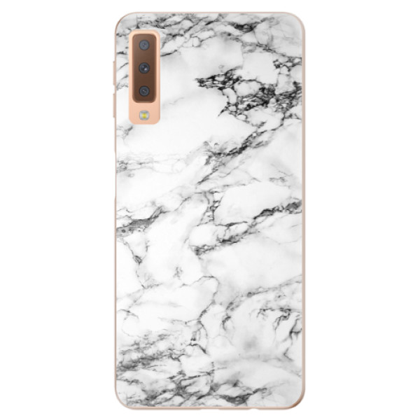 Silikonové odolné pouzdro iSaprio White Marble 01 na mobil Samsung Galaxy A7 (2018) (Silikonový odolný kryt, obal, pouzdro iSaprio White Marble 01 na mobil Samsung Galaxy A7 2018)