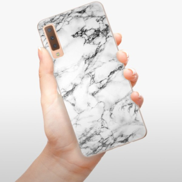Silikonové pouzdro iSaprio - Samsung Galaxy A7 (2018) - White Marble 01