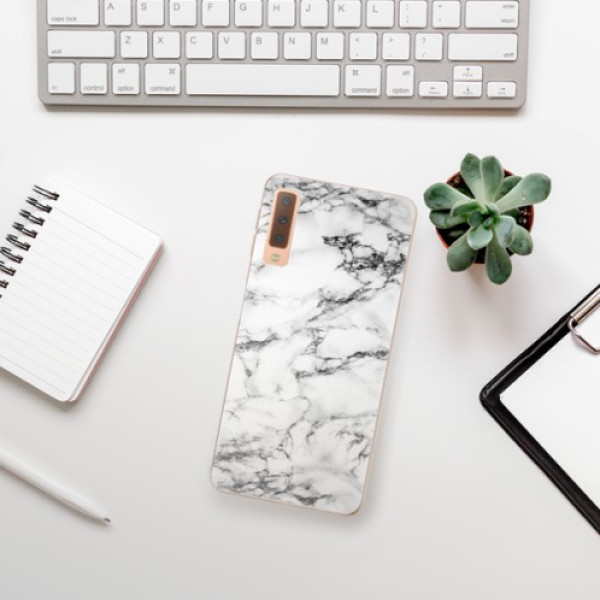 Silikonové pouzdro iSaprio - Samsung Galaxy A7 (2018) - White Marble 01