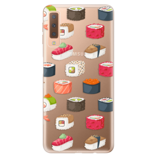 Silikonové odolné pouzdro iSaprio Sushi Pattern na mobil Samsung Galaxy A7 (2018) (Silikonový odolný kryt, obal, pouzdro iSaprio Sushi Pattern na mobil Samsung Galaxy A7 2018)