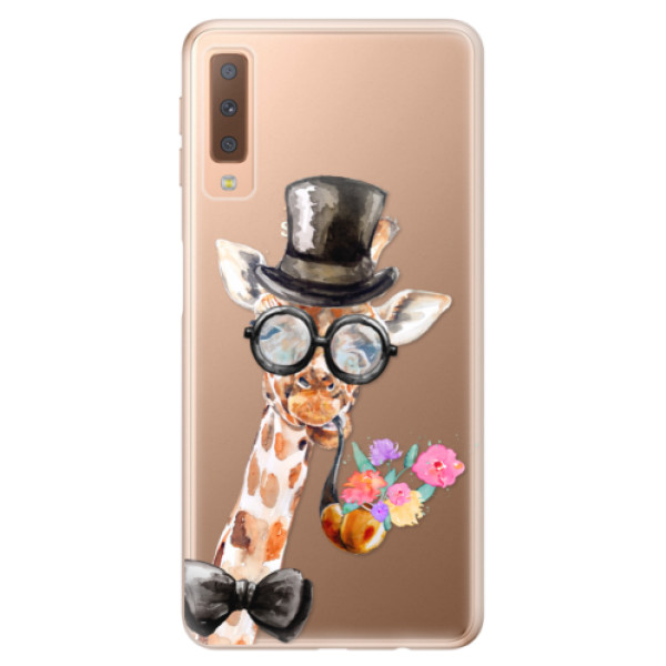 Odolné silikonové pouzdro iSaprio - Sir Giraffe - Samsung Galaxy A7 (2018)