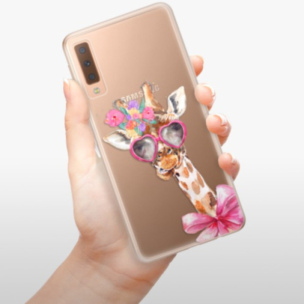 Silikonové pouzdro iSaprio - Samsung Galaxy A7 (2018) - Lady Giraffe