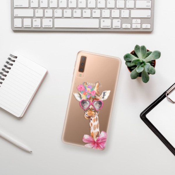 Silikonové pouzdro iSaprio - Samsung Galaxy A7 (2018) - Lady Giraffe