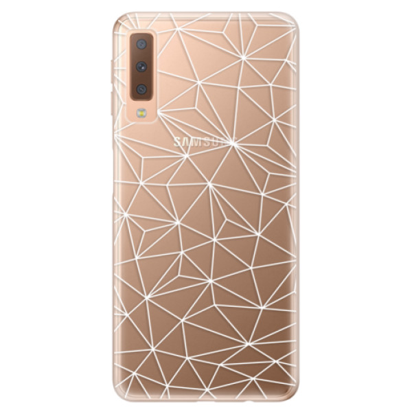 Odolné silikonové pouzdro iSaprio - Abstract Triangles 03 - white - Samsung Galaxy A7 (2018)