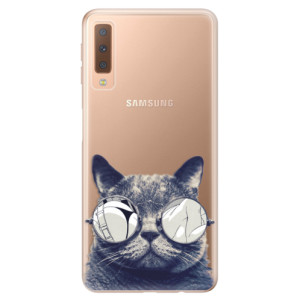 Silikonové pouzdro iSaprio - Samsung Galaxy A7 (2018) - Crazy Cat 01