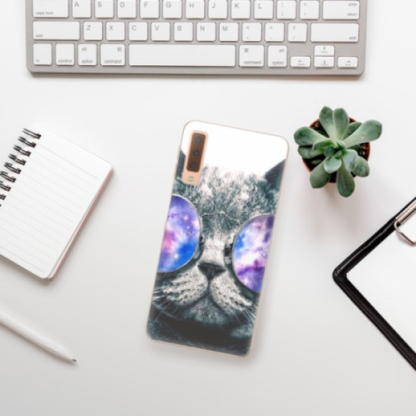 Silikonové pouzdro iSaprio - Samsung Galaxy A7 (2018) - Galaxy Cat