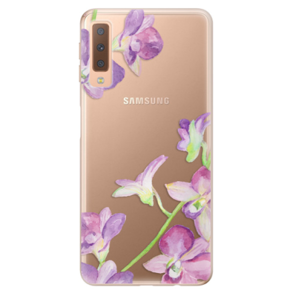 Silikonové odolné pouzdro iSaprio Purple Orchid na mobil Samsung Galaxy A7 (2018) (Silikonový odolný kryt, obal, pouzdro iSaprio Purple Orchid na mobil Samsung Galaxy A7 2018)