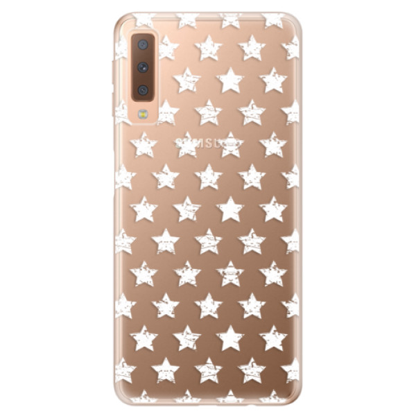 Odolné silikonové pouzdro iSaprio - Stars Pattern - white - Samsung Galaxy A7 (2018)