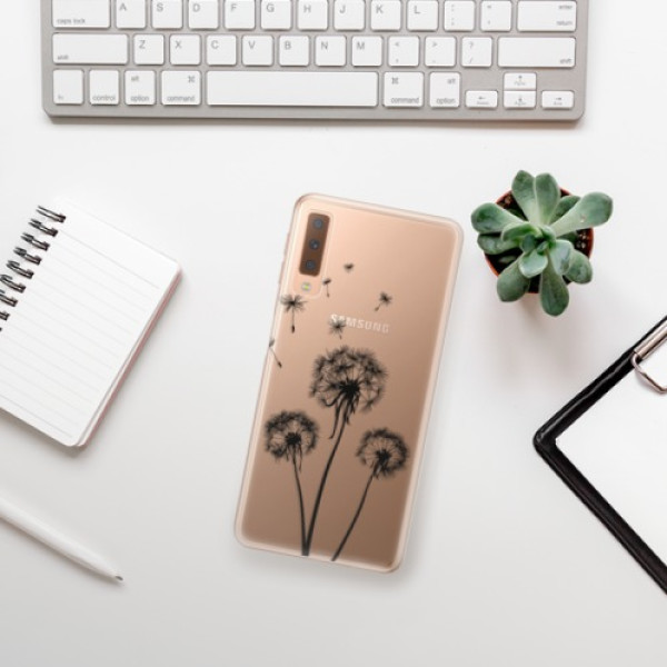 Silikonové pouzdro iSaprio - Samsung Galaxy A7 (2018) - Three Dandelions black