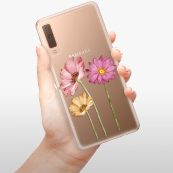 Silikonové pouzdro iSaprio - Samsung Galaxy A7 (2018) - Three Flowers