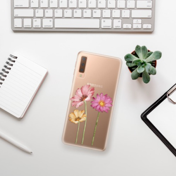 Silikonové pouzdro iSaprio - Samsung Galaxy A7 (2018) - Three Flowers