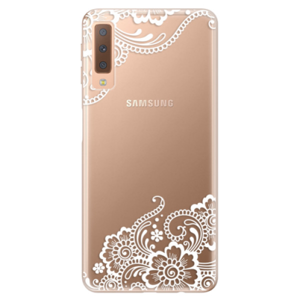 Silikonové odolné pouzdro iSaprio White Lace 02 na mobil Samsung Galaxy A7 (2018) (Silikonový odolný kryt, obal, pouzdro iSaprio White Lace 02 na mobil Samsung Galaxy A7 2018)