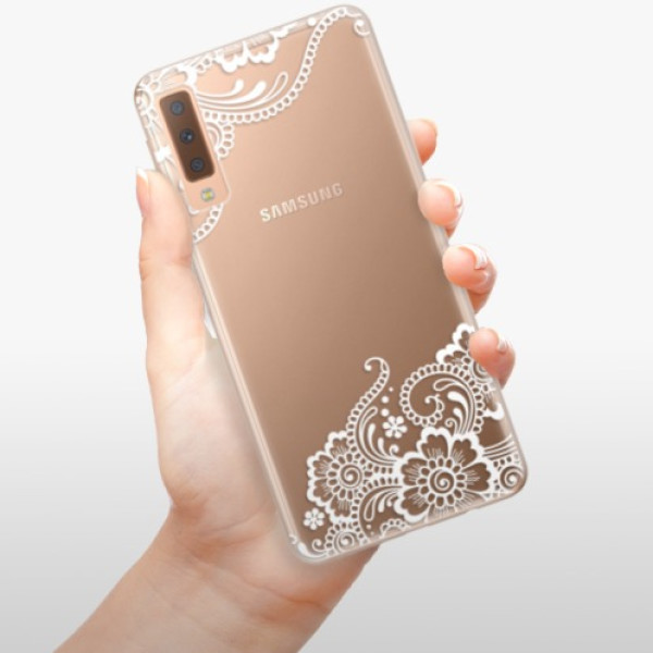 Silikonové pouzdro iSaprio - Samsung Galaxy A7 (2018) - White Lace 02