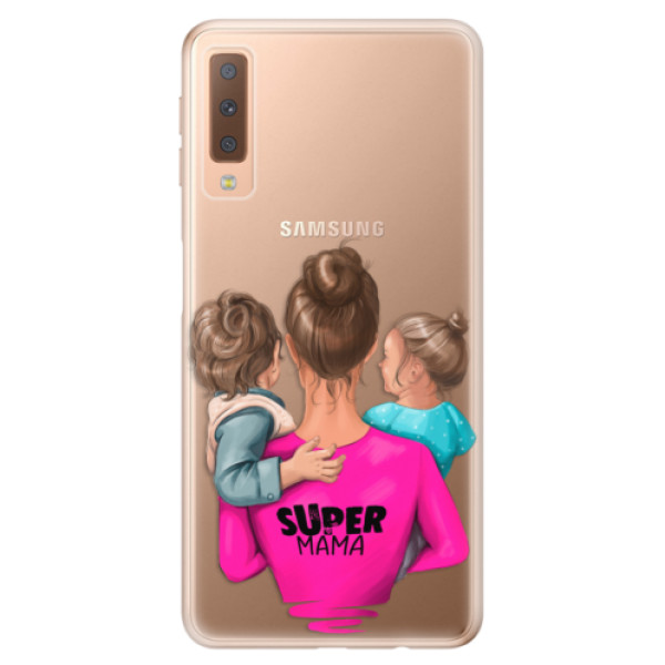 Odolné silikonové pouzdro iSaprio - Super Mama - Boy and Girl - Samsung Galaxy A7 (2018)