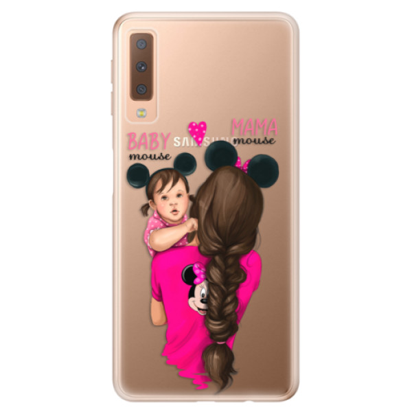 Odolné silikonové pouzdro iSaprio - Mama Mouse Brunette and Girl - Samsung Galaxy A7 (2018)