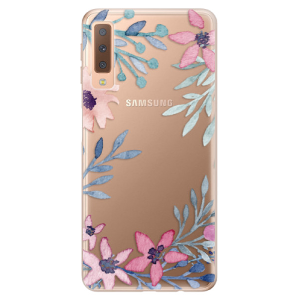 Silikonové odolné pouzdro iSaprio Leaves and Flowers na mobil Samsung Galaxy A7 (2018) (Silikonový odolný kryt, obal, pouzdro iSaprio Leaves and Flowers na mobil Samsung Galaxy A7 2018)
