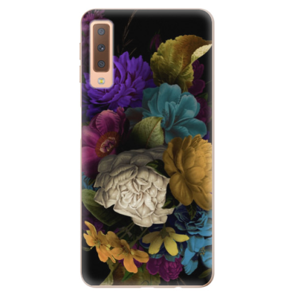 Silikonové odolné pouzdro iSaprio Dark Flowers na mobil Samsung Galaxy A7 (2018) (Silikonový odolný kryt, obal, pouzdro iSaprio Dark Flowers na mobil Samsung Galaxy A7 2018)