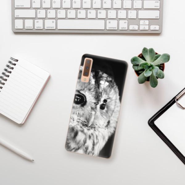 Silikonové pouzdro iSaprio - Samsung Galaxy A7 (2018) - BW Owl