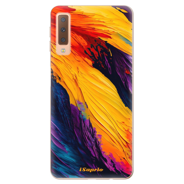 Odolné silikonové pouzdro iSaprio - Orange Paint - Samsung Galaxy A7 (2018)