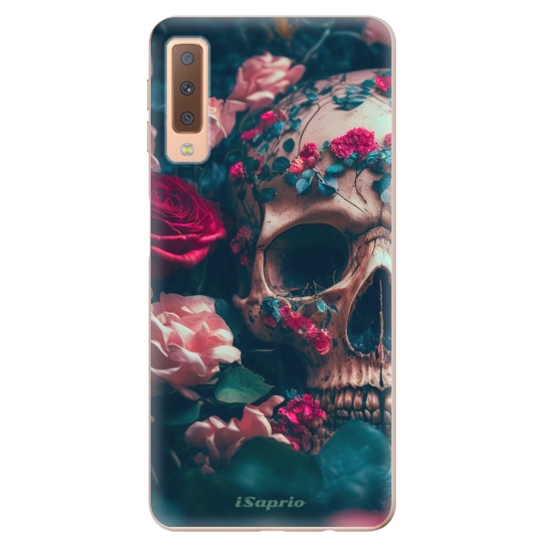 Odolné silikonové pouzdro iSaprio - Skull in Roses - Samsung Galaxy A7 (2018)