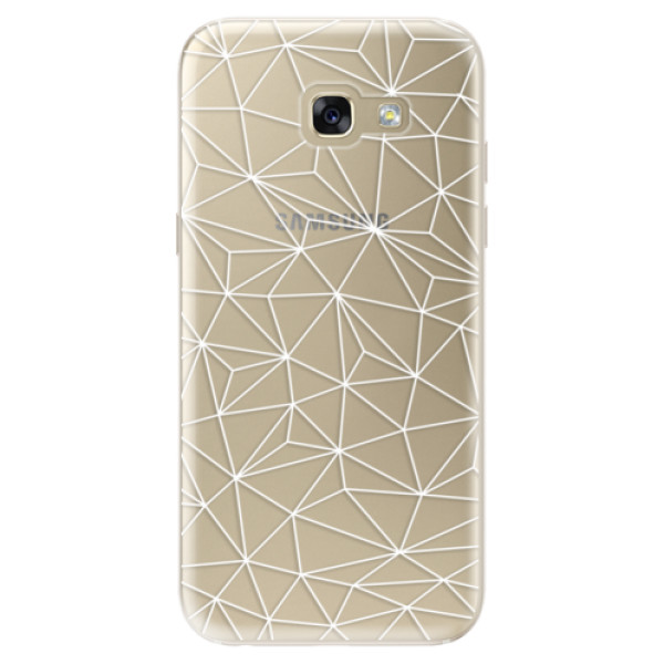 Silikonové odolné pouzdro iSaprio Abstract Triangles 03 white na mobil Samsung Galaxy A5 2017 (Silikonový odolný kryt, obal, pouzdro iSaprio Abstract Triangles 03 white na mobil Samsung Galaxy A5 (2017))