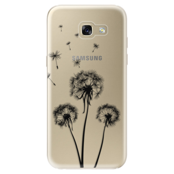 Silikonové odolné pouzdro iSaprio Three Dandelions black na mobil Samsung Galaxy A5 2017 (Silikonový odolný kryt, obal, pouzdro iSaprio Three Dandelions black na mobil Samsung Galaxy A5 (2017))