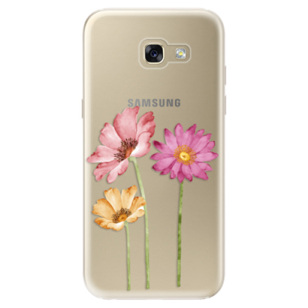 Silikonové odolné pouzdro iSaprio Three Flowers na mobil Samsung Galaxy A5 2017 (Silikonový odolný kryt, obal, pouzdro iSaprio Three Flowers na mobil Samsung Galaxy A5 (2017))