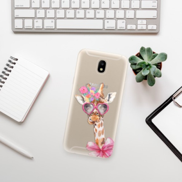 Silikonové pouzdro iSaprio - Samsung Galaxy J5 2017 - Lady Giraffe