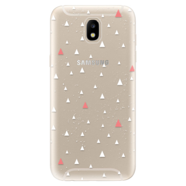 Odolné silikonové pouzdro iSaprio - Abstract Triangles 02 - white - Samsung Galaxy J5 2017