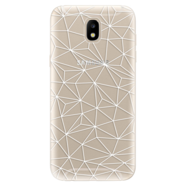 Odolné silikonové pouzdro iSaprio - Abstract Triangles 03 - white - Samsung Galaxy J5 2017
