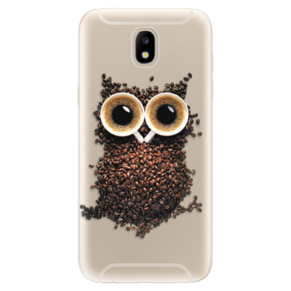 Silikonové odolné pouzdro iSaprio Owl And Coffee na mobil Samsung Galaxy J5 2017 (Silikonový odolný kryt, obal, pouzdro iSaprio Owl And Coffee na mobil Samsung Galaxy J5 (2017))