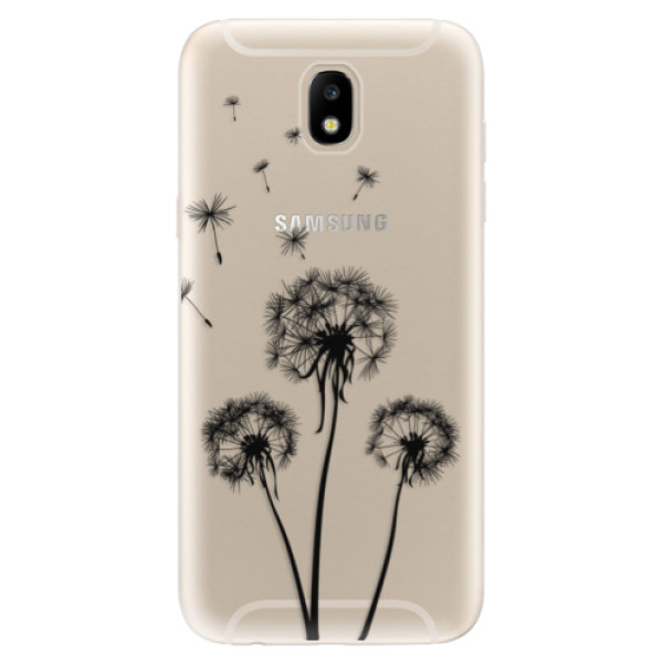 Silikonové odolné pouzdro iSaprio Three Dandelions black na mobil Samsung Galaxy J5 2017 (Silikonový odolný kryt, obal, pouzdro iSaprio Three Dandelions black na mobil Samsung Galaxy J5 (2017))