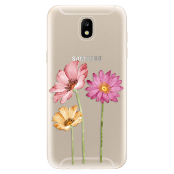 Silikonové odolné pouzdro iSaprio Three Flowers na mobil Samsung Galaxy J5 2017 (Silikonový odolný kryt, obal, pouzdro iSaprio Three Flowers na mobil Samsung Galaxy J5 (2017))