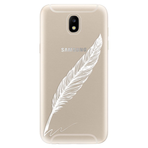 Silikonové odolné pouzdro iSaprio Writing By Feather white na mobil Samsung Galaxy J5 2017 (Silikonový odolný kryt, obal, pouzdro iSaprio Writing By Feather white na mobil Samsung Galaxy J5 (2017))