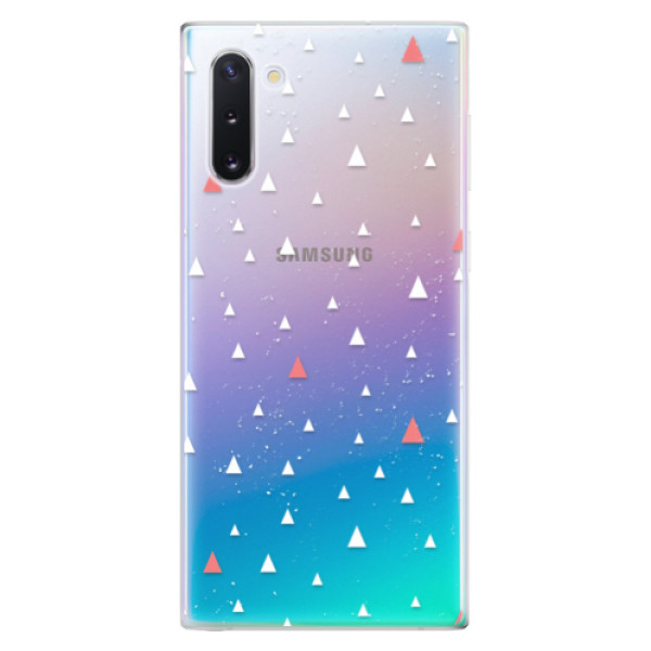Odolné silikonové pouzdro iSaprio - Abstract Triangles 02 - white - Samsung Galaxy Note 10