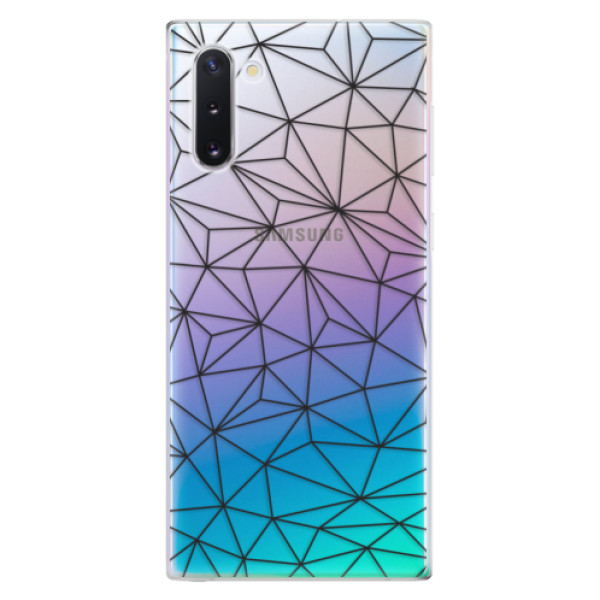 Odolné silikonové pouzdro iSaprio - Abstract Triangles 03 - black - Samsung Galaxy Note 10